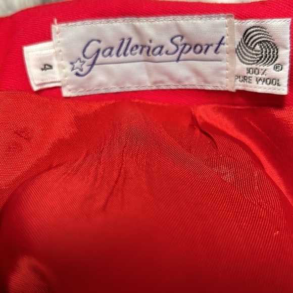 Vintage Red 100% Wool Midi Skirt Size 4 Beautiful with flaws - Picture 5 of 8